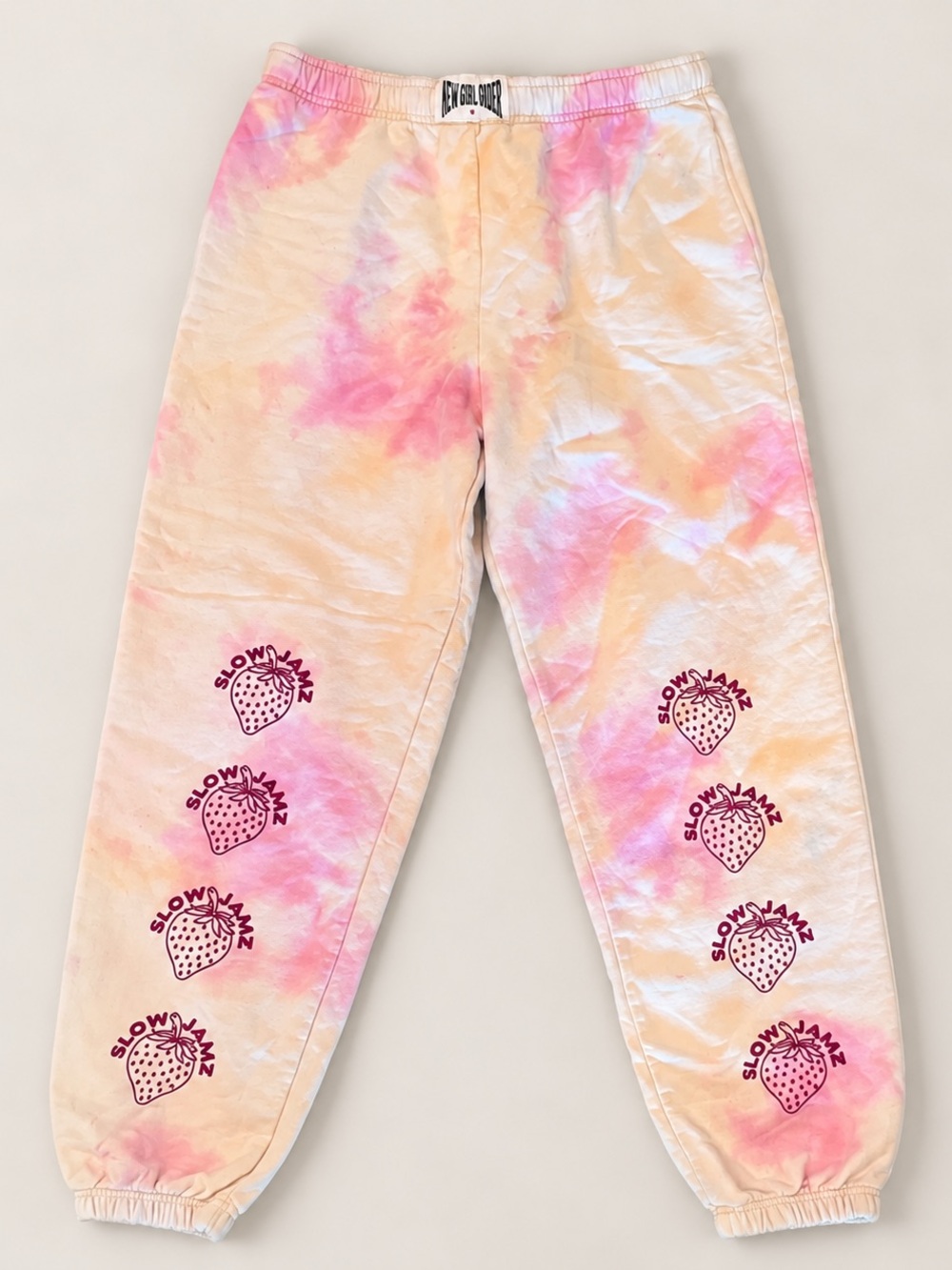 New Girl Order Strawberry Tie-Dye Joggers Size 12/Large Slow Jamz